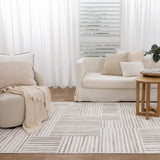 Serenity Linea Beige Geometric Rug