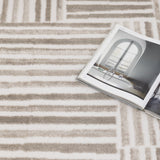 Serenity Linea Beige Geometric Rug