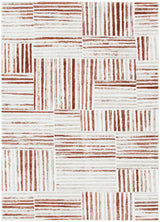 Wellington Geometric Lines Rust Rug - W004