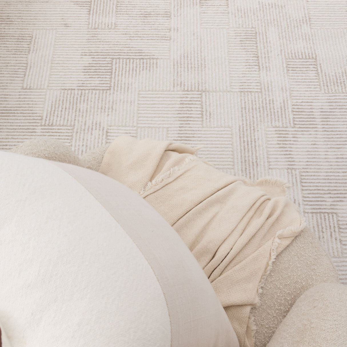 Serenity Loom Beige Distressed-Shapes Rug