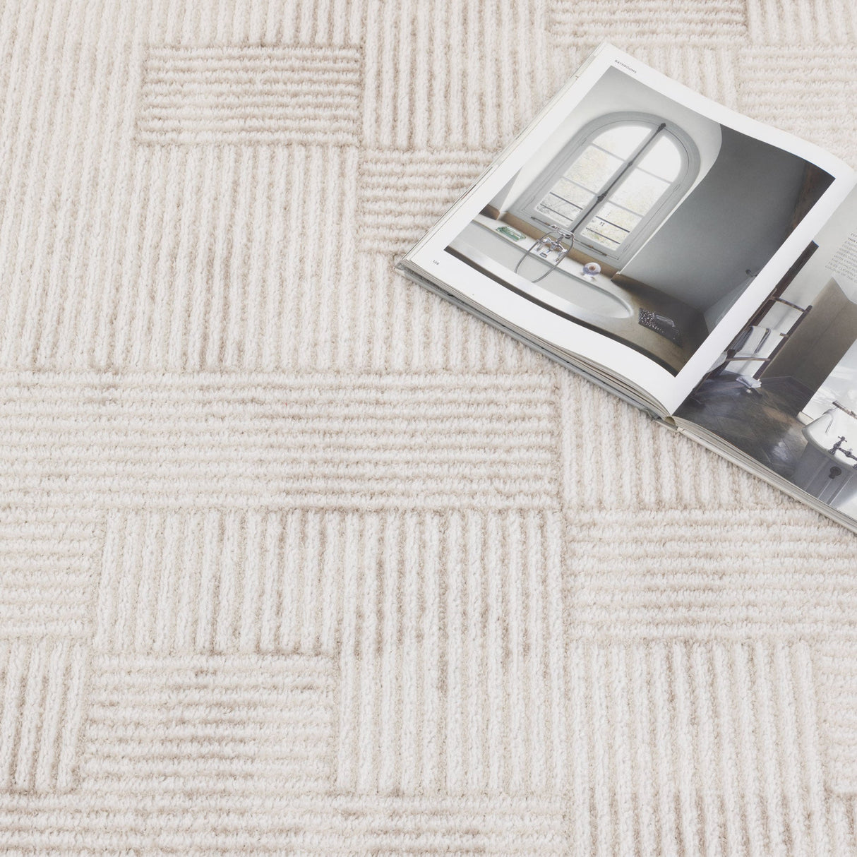 Serenity Loom Beige Distressed-Shapes Rug