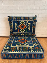 Single Cushion Set - Blue Rhombus