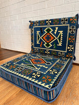 Single Cushion Set - Blue Rhombus