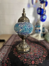 Table Lamps - Aqua Crackle