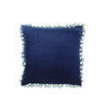 Beau Pom Pom Border Blue Cushion 45 x 45cm