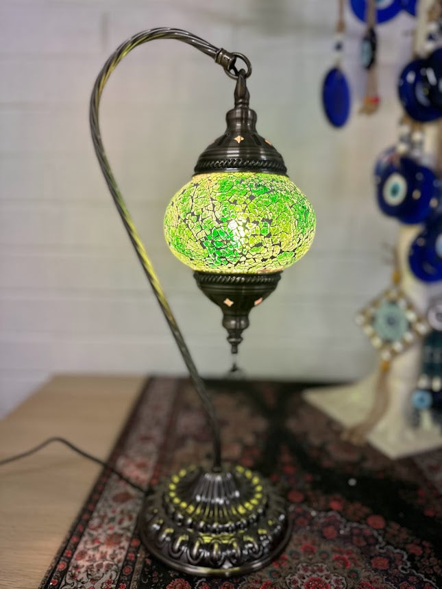 Swan Lamps Mosaics - Green Crackle