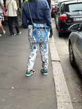 Unisex Kilim Messenger Bag Blue