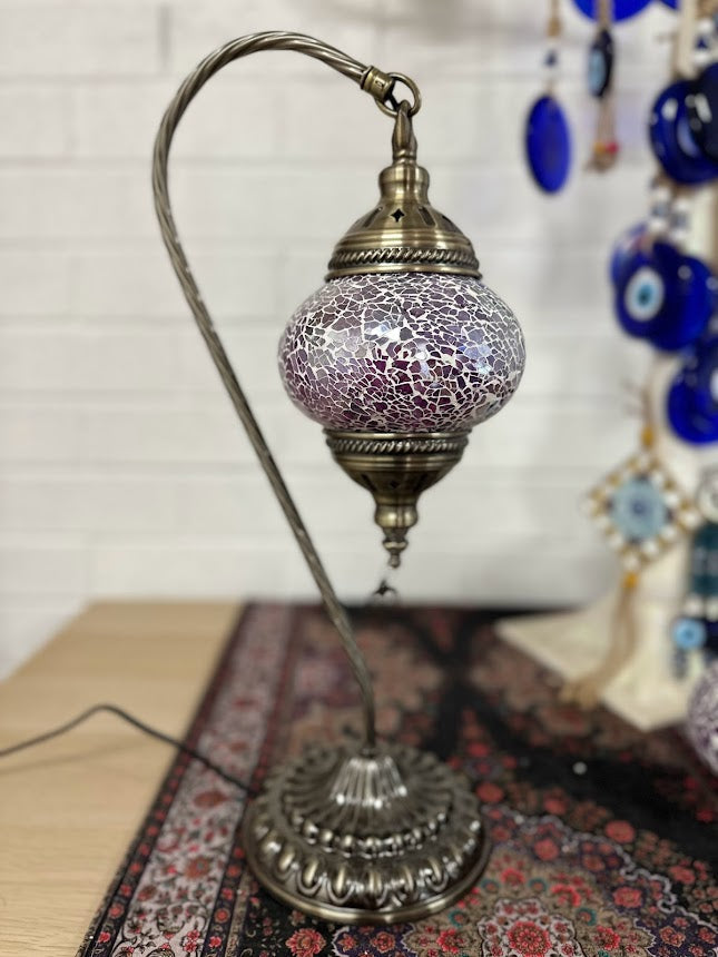 Swan Lamps Mosaics - Pink Crackle