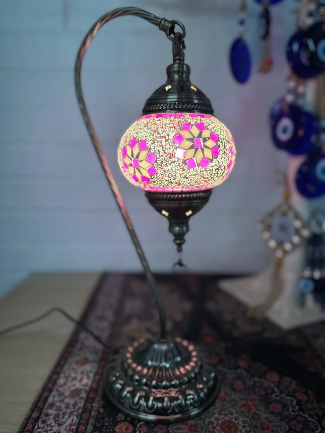 Swan Lamps Mosaics - Pink Flower