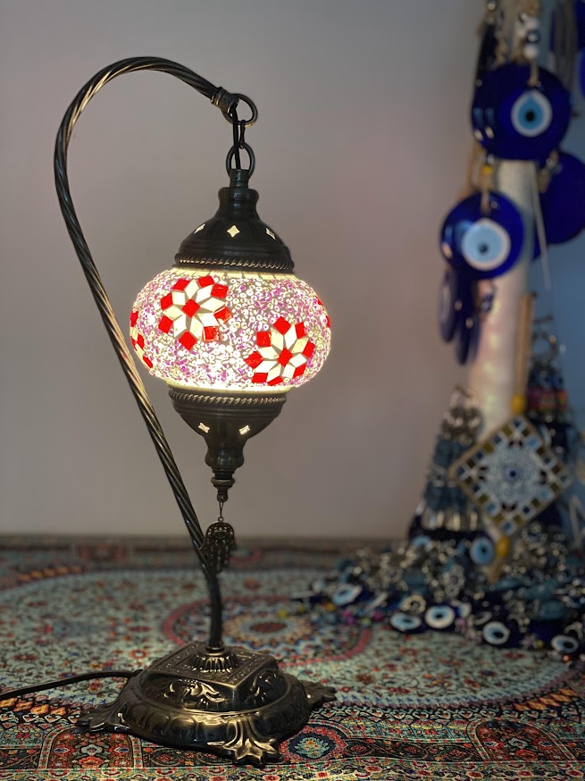 Swan Lamps - Pink Red Flower