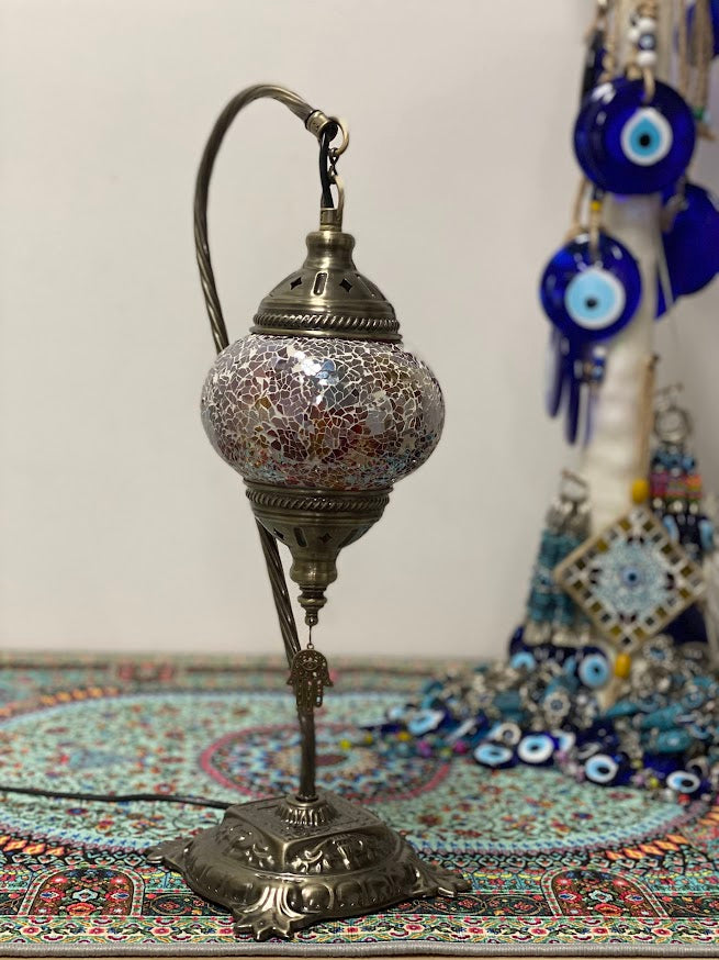 Swan Lamps - Rainbow Crackle