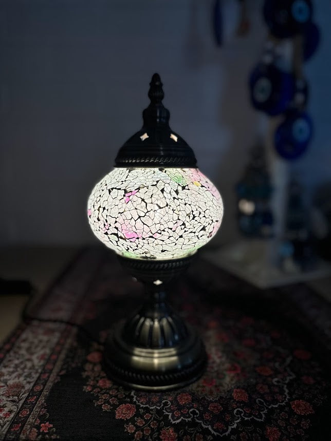 Table Lamps - White Pastel Crackle