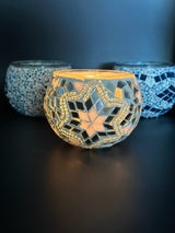 Mosaic Candle Holders - White Star